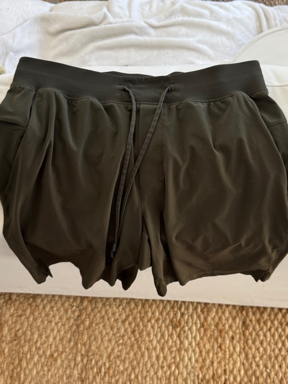 lululemon athletica Dark Olive Drawstring Athletic Shorts